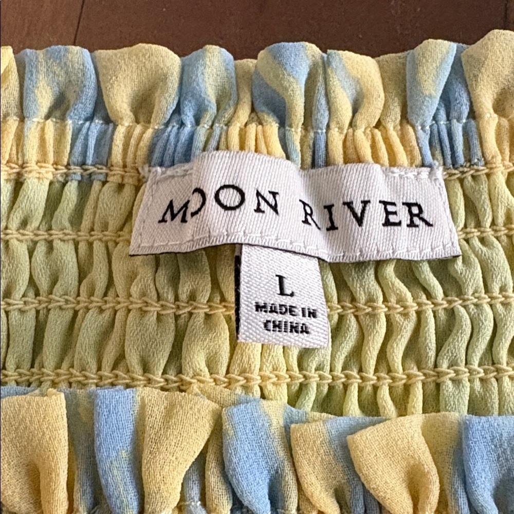 Anthropologie x Moon River NWOT Smocked Peasant Blouse Size Large - Picture 4 of 5